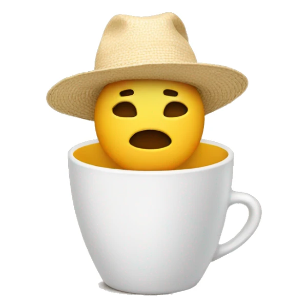 Cup wearing a hat sticker