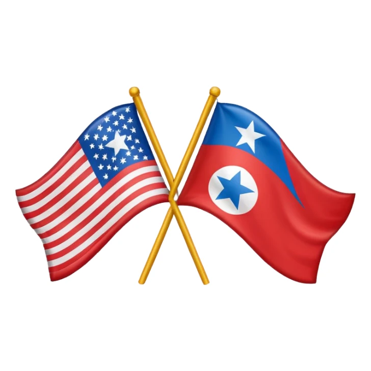 About a emoji flag combination with Puerto Rico + North Korea emoji flag combination sticker