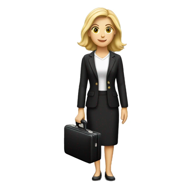 white woman holding black briefcaseite  sticker