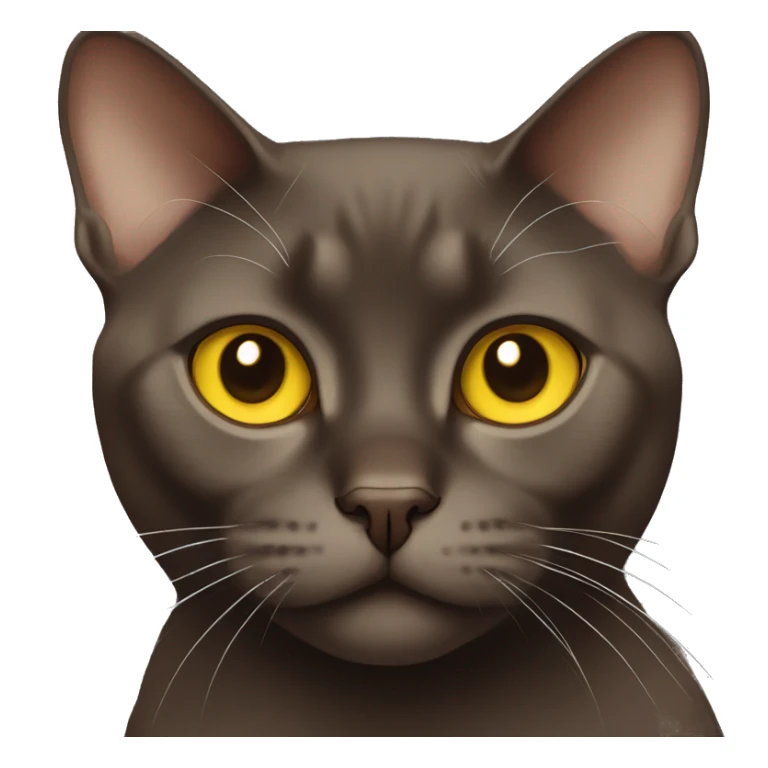 A chocolate-colored Burmese cat with yellow eyes sticker