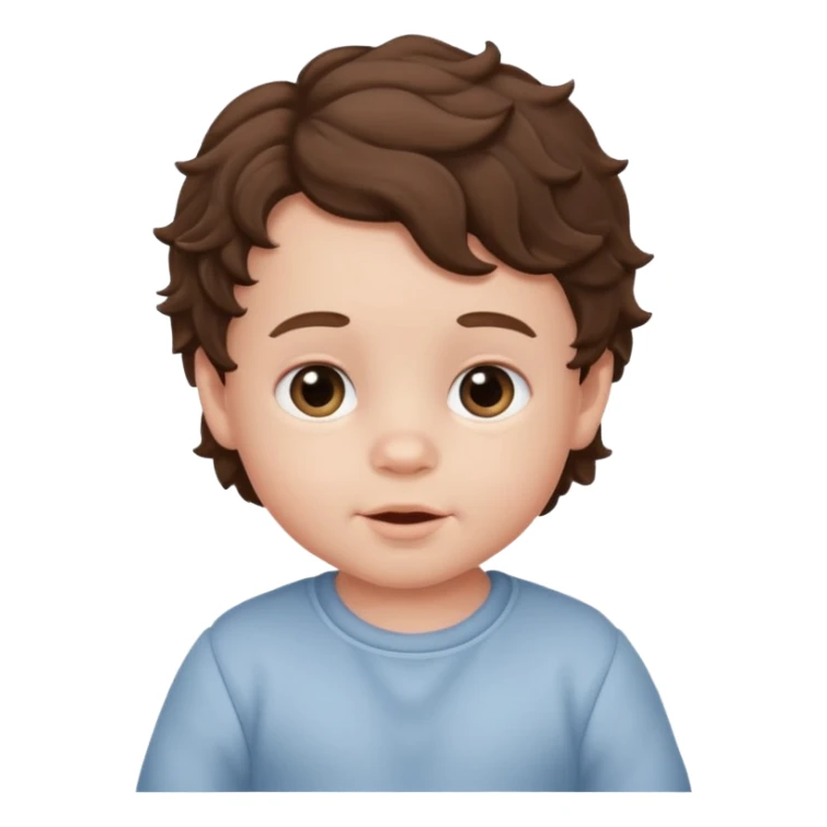 white baby boy with brunette wavy hair  sticker