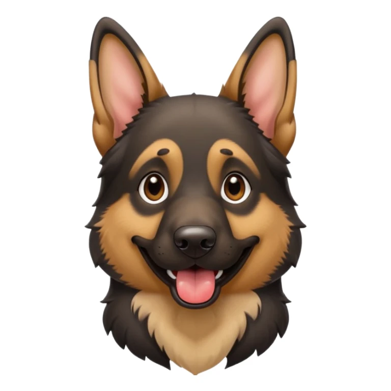 cartoon style dark German Shepherd dog with longer tongue hanging out  sticker