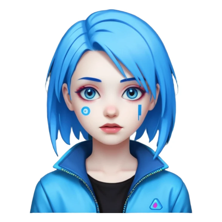 girl neon cyberpunk sticker