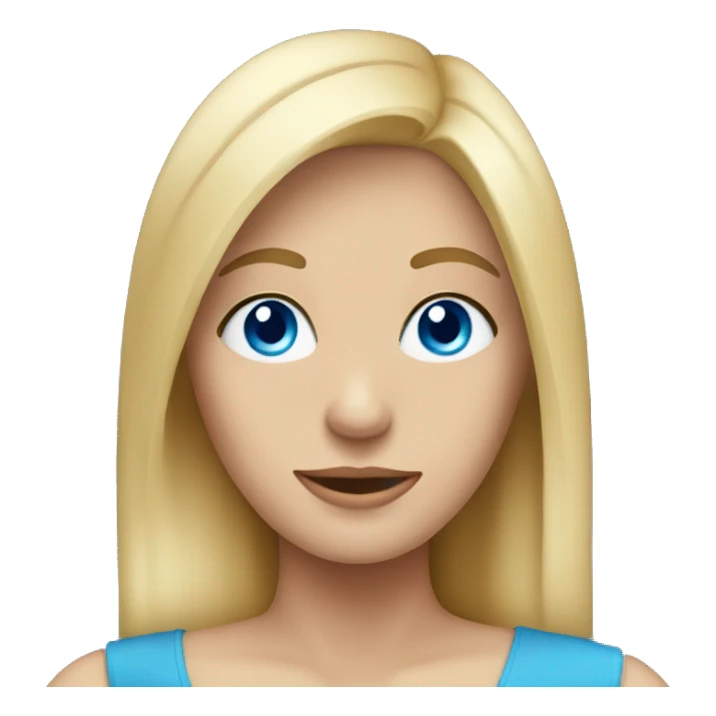Blonde lady with blue eyes, straight hair - arm in x shape sticker