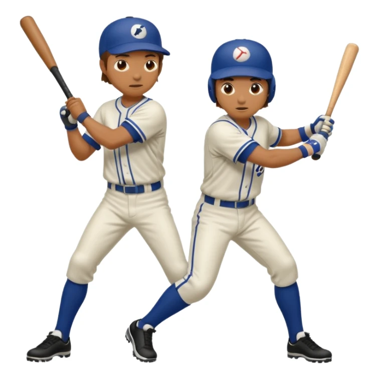 A guy hitting another guy in the balls with a baseball bat sticker