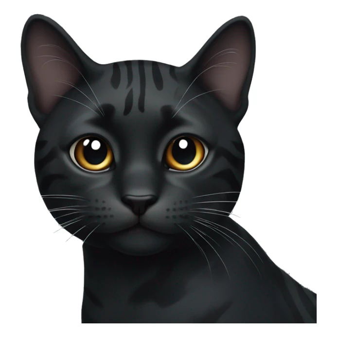 Black tiger cat with small white dot on nose sticker