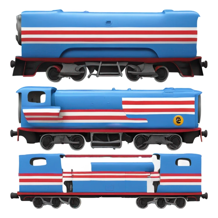 thomas the tank engine with american stripes on it's train body sticker