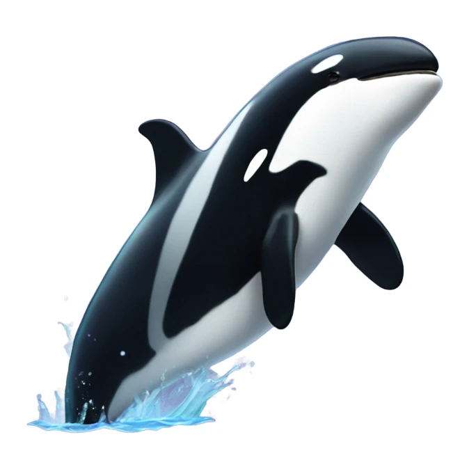 Orca with tall straight dorsal fin sticker
