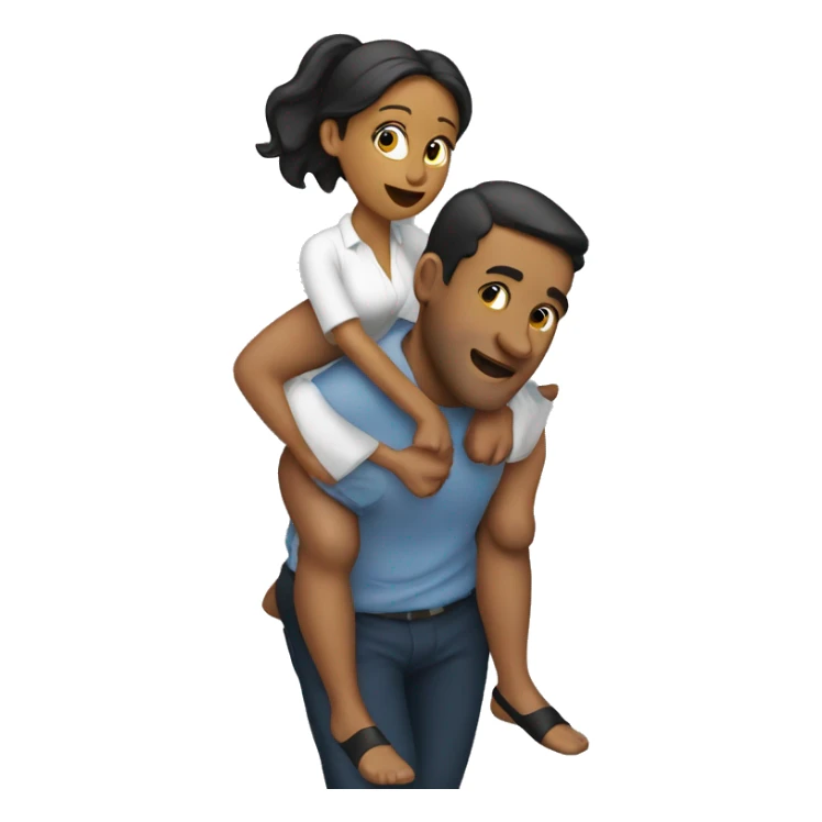 a woman giving a man a piggy back ride sticker