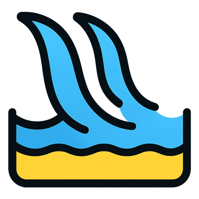 flowing water, minimalistic and modern, with clean lines sticker