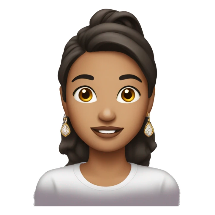 Brunette girl with earrings sticker