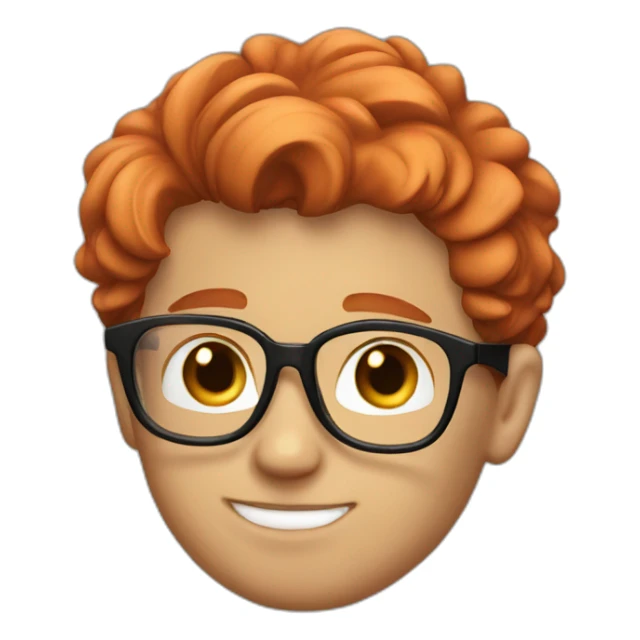 Cool red haired gay boy with glasses sticker