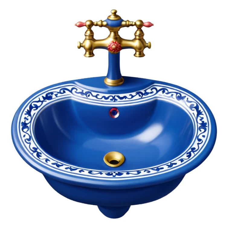Victorian style bathroom sink blue and white  sticker