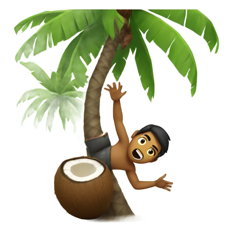 Someone falling out of a coconut tree sticker
