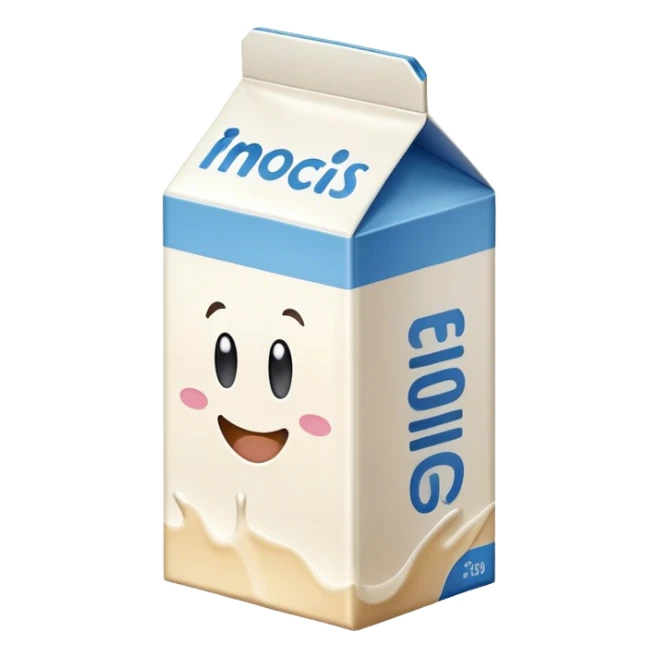 The front of the milk box, front view sticker