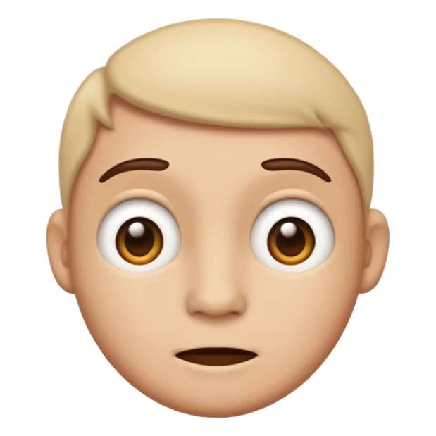 emoji face showing curiosity, hopefulness, and unawareness sticker