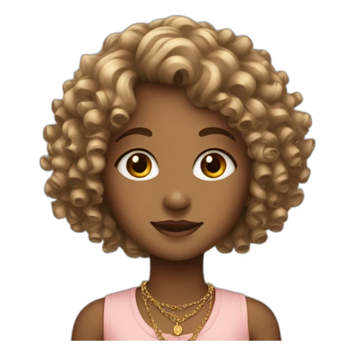 curly-haired girl with necklace sticker