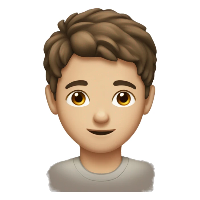 young boy with brown hair and brown eyes sticker