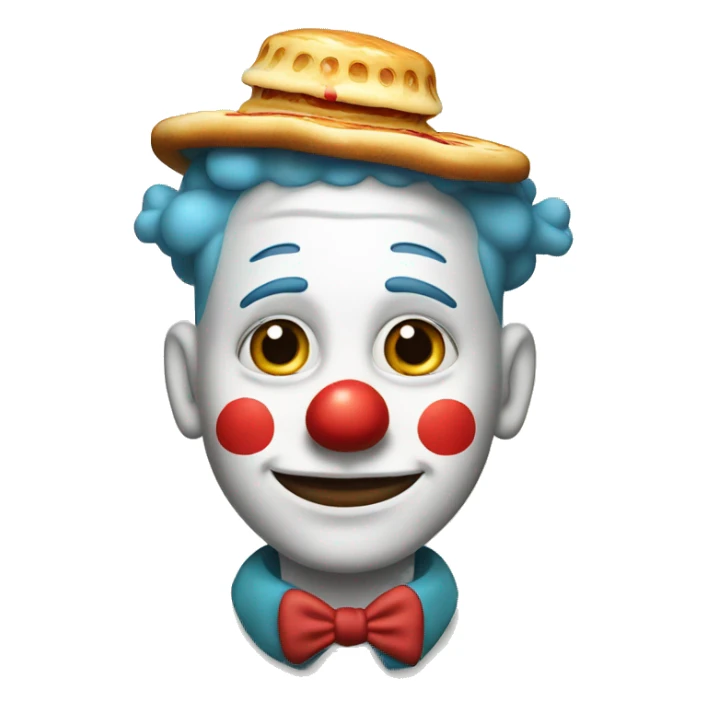 Clown with pancake on top of his head sticker
