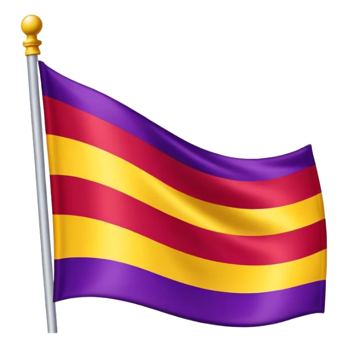 Flag with three horizontal bands - red, yellow, and violet sticker