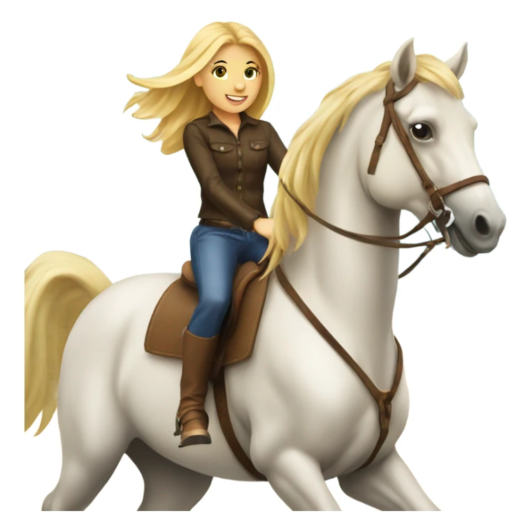 Blonde girl ridding horse sticker
