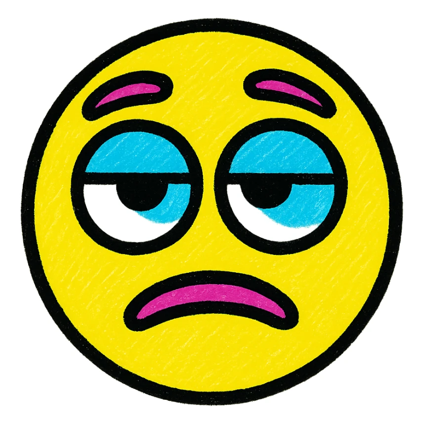 sarcastic emoji with rolling eyes, vibrant colors sticker