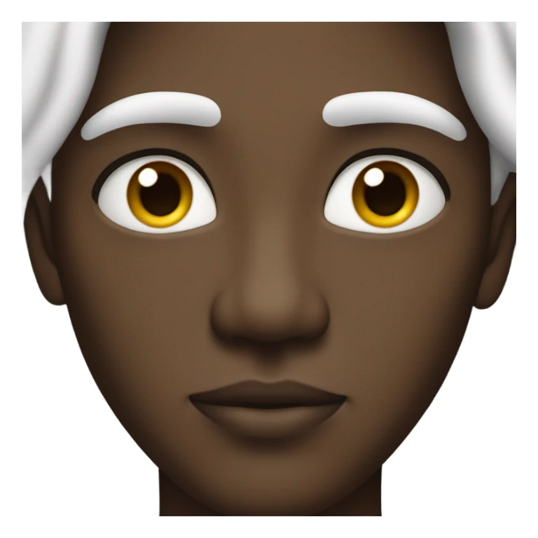 darkskin guy with bright lips and white hair and white eyes sticker