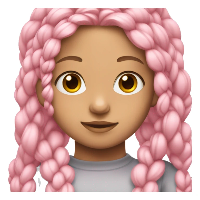 Blond girl, grey eyes, many pink braids sticker