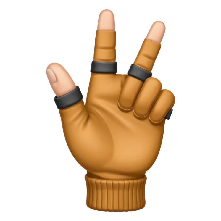 Middle finger emoji wearing fingerless gloves sticker