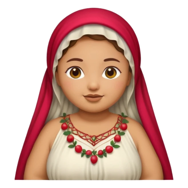 Cute emoji female chubby with a berry she is tan and moroccan  sticker