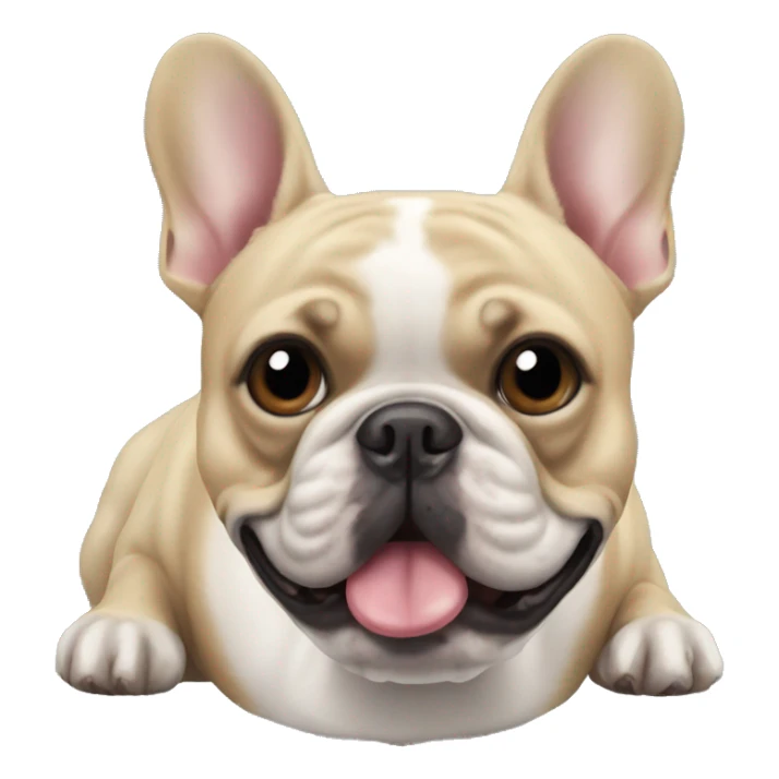 a french bulldog with a ball in its mouth sticker