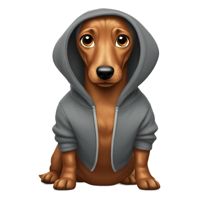 Wiener dog wearing hoodie sticker