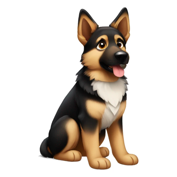 German shepherd Huskie brown and black cute sticker