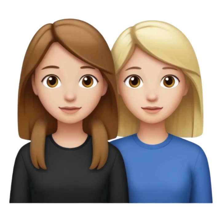 Two best Friends (Girls) one has   Hair and the oder has blonde hair sticker