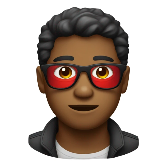 oso negro con la mitad roja y lentes d sticker