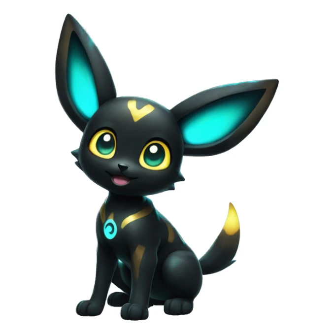  Shiny Umbreon with glowing cyan markings full body sticker