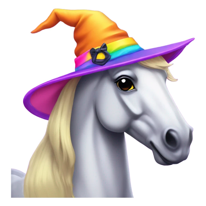 Lisa frank Halloween horse with witch hat sticker
