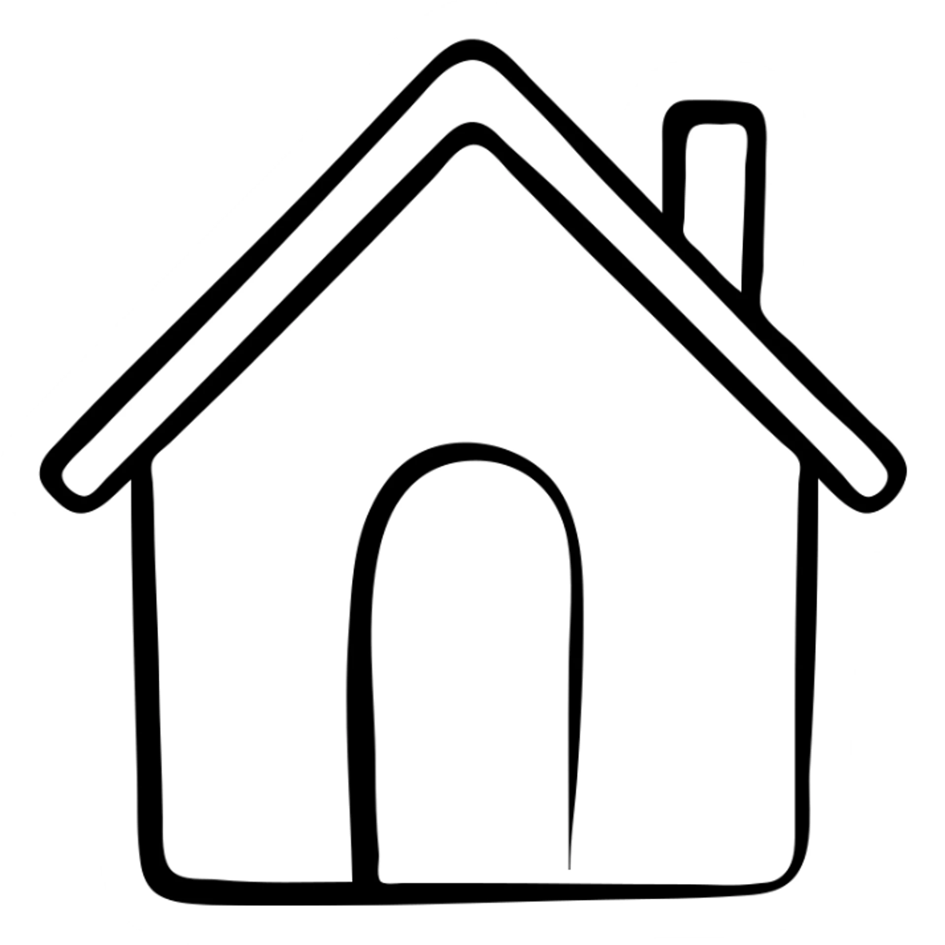 simple home house with roof and door sticker