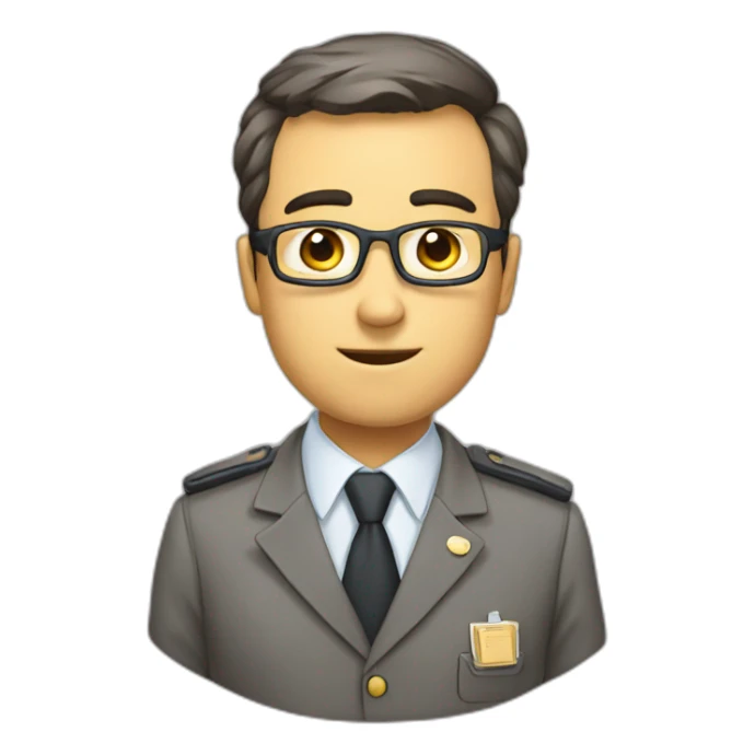 make emoji for civil servant with a lot of work with laptop sticker