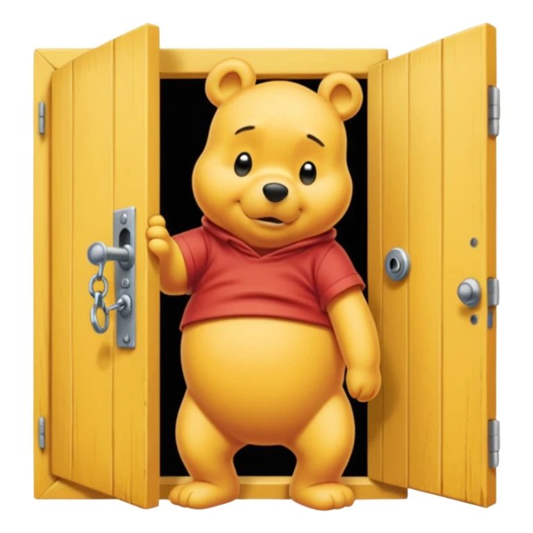Winnie the Pooh locked door sticker