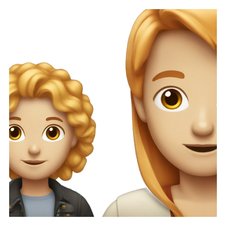 A red-haired girl and blonde hair man sticker