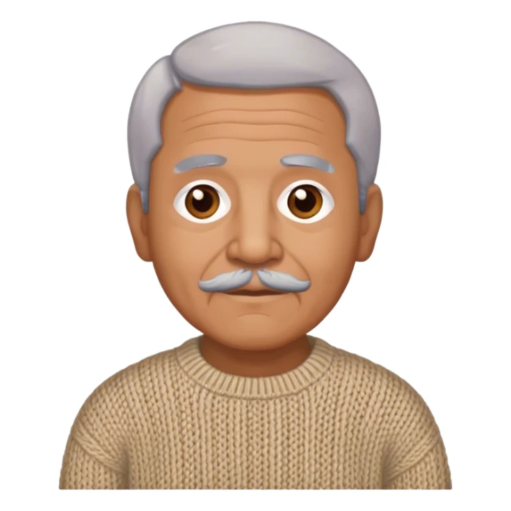 Latino grandfather, light brown, with knitted sweater sticker
