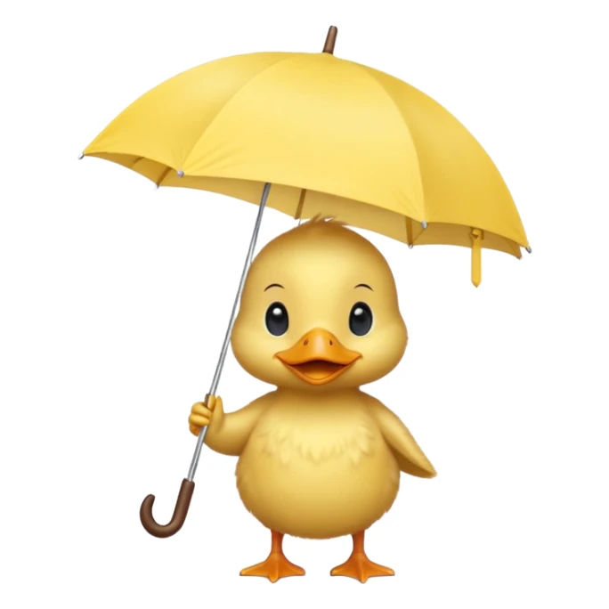 baby Duck holding white umbrella sticker