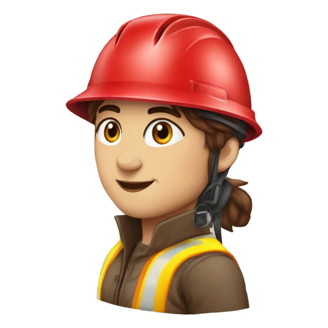 LONG HAİRED GİRL WEARİNG RED SAFETY HELMET sticker