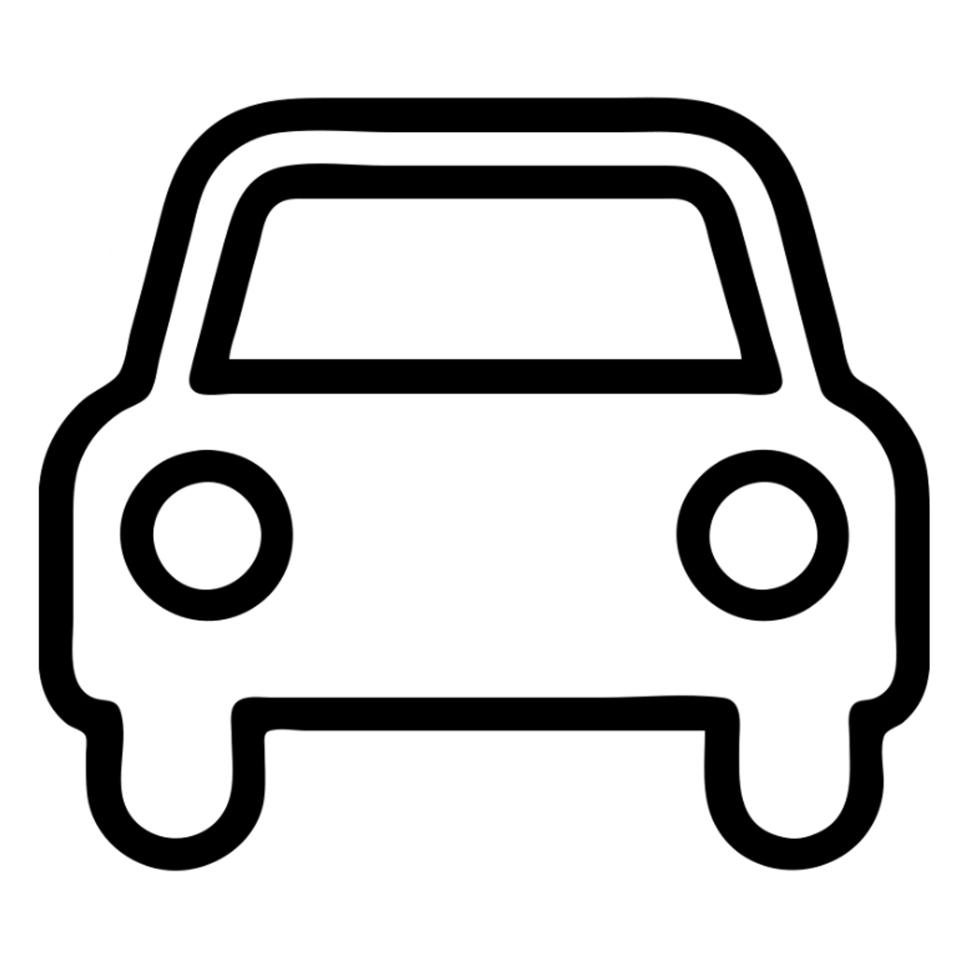 car, modern icon style, simple, clean lines, minimal color, easily recognizable sticker