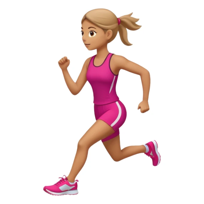 sporty woman cartoon emoji style back view sticker