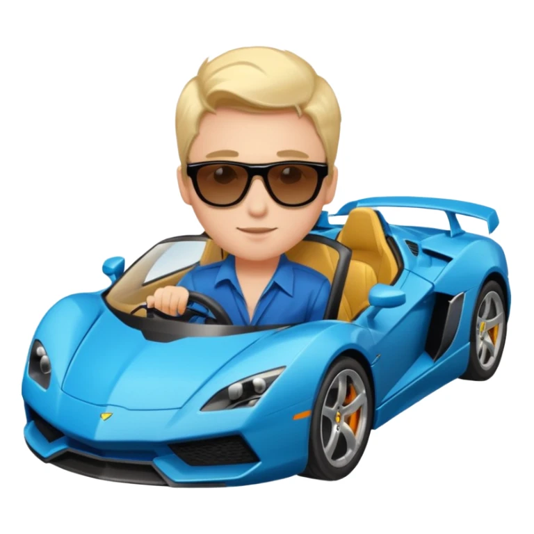 A rich boy in the super car  sticker