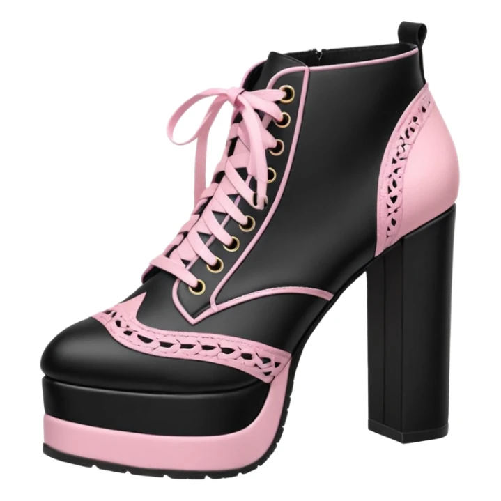 BLACKPINK-inspired gothic shoes, no hearts, black and pink, cute  sticker