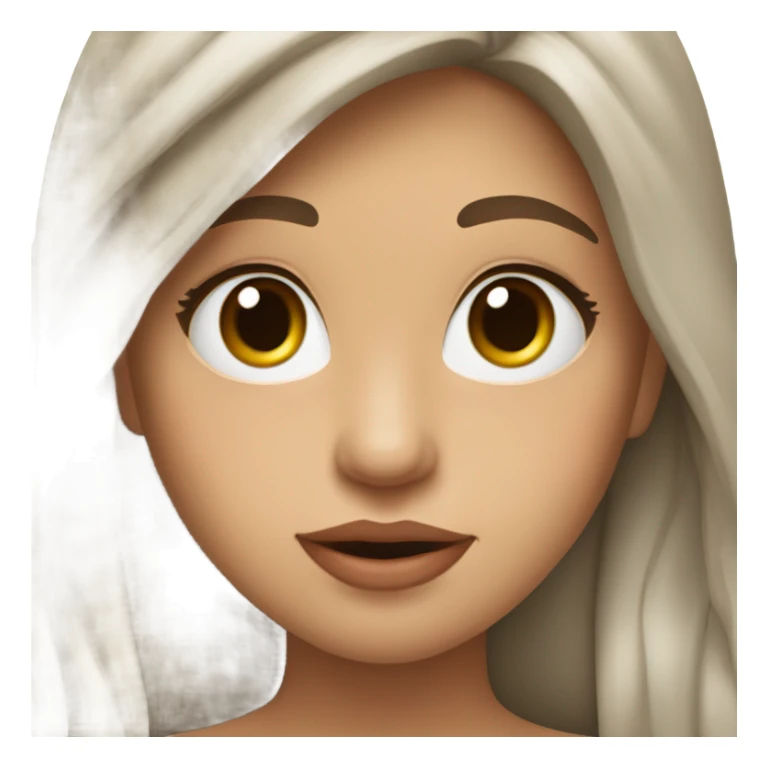 Girl wird Long Brown Hair and pfluffy lipps  sticker