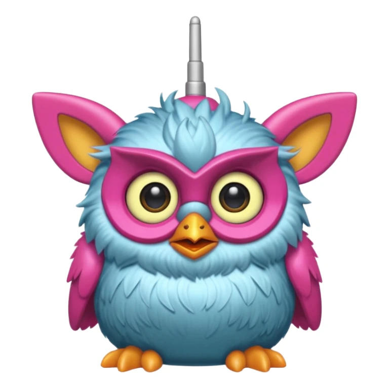 Furby 2012 with clear antena 1 on head and tiny beak sticker